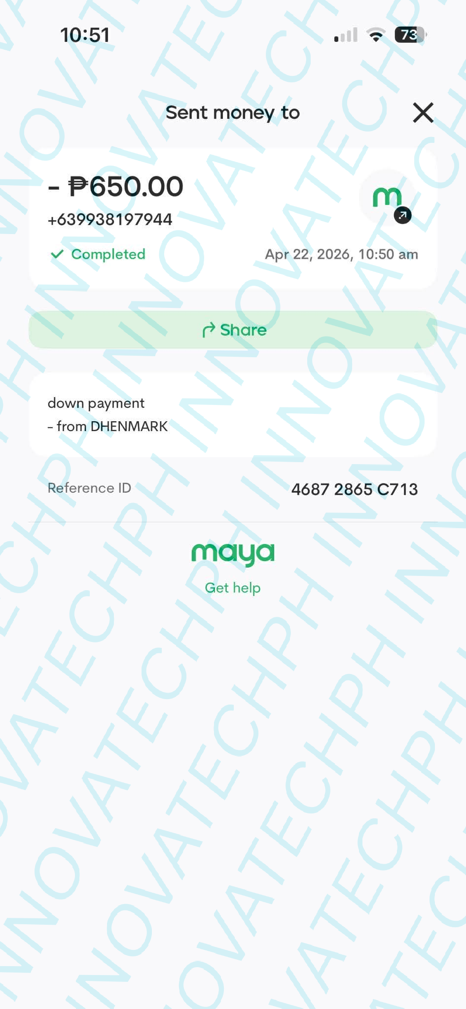Receipt Proof